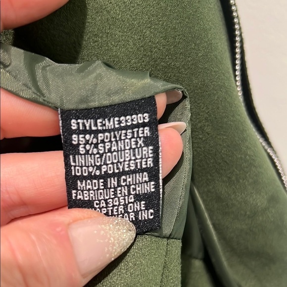 Green Women's Moto Jacket Zipper Pockets Size XS - Picture 3 of 8